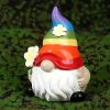 1pc Garden Rainbow Gnome Resin Statue, Faceless Doll Figure Miniature Decoration For Lawn Home Indoor Outdoor Patio Yard Garden Lawn Porch Decor