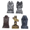 5pcs Halloween Foam Rip Tombstone Yard Sign Head Stone Decoration