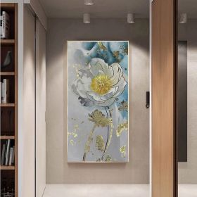 Handmade Oil Painting Original Abstract Painting On Canvas Floral Wall Art Handmade Canvas Painting Large Abstract Art Gold Painting Flower Canvas Art