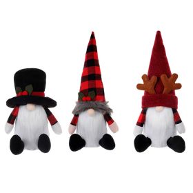 3Pcs Christmas Tree Topper,  Christmas Decorations Holiday Home D�cor with Plaid Hat