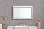 36*24 LED Lighted Bathroom Wall Mounted Mirror with High Lumen+Anti-Fog Separately Control