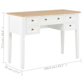 Writing Desk 43.1"x17.7"x30.5" Wood