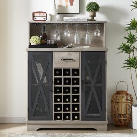 Wine cabinet (Grey; 35.41''W*13.39''D*47.44''H)