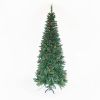 Artificial Slim Christmas Tree Pre-lit Pencil Feel Real Skinny Fir with Cones