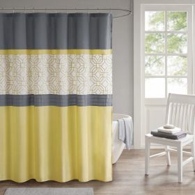 Donnell Embroidered and Pieced Shower Curtain