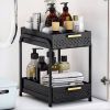 Double layer pull-out sink lower storage rack Kitchen counter lower storage cabinet Bathroom cabinet lower storage cabinet rack Sliding basket storage