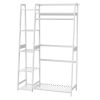 amboo Garment Rack with Shelves, Clothing Rack for Hanging Clothes, Freestanding Closet Organizer for Living Room Bedroom Entryway Bathroom Office, Wh