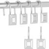 Silver Shower Curtain Hook, Zinc Alloy Set of 12