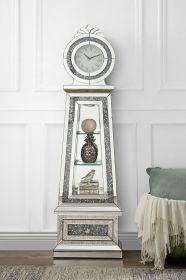 ACME Noralie GRANDFATHER CLOCK W/LED Mirrored & Faux Diamonds AC00349