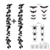 Halloween Decoration Double Maple Vine Solid Black * 2+4 Sticking Hooks+12 Bat Stickers+12 Spider Stickers