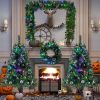 Pre-lit Xmas Tree Artificial Christmas 4-Piece Set,Garland, Wreath and Set of 2