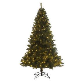 Christmas Tree Artificial Hinged Xmas Tree with Led Lights Foldable Stand