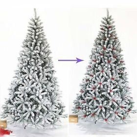 7.5ft 1500t Hinged Flocked Christmas tree foldable metal stand