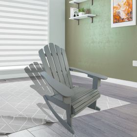 Reclining Wooden Outdoor Rocking Adirondack chair; walnut