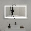 LED Bathroom Vanity Mirror; 40 x 24 inch; Anti Fog; Night Light; Time; Temperature; Dimmable; Color Temper 3000K-6400K; 90+ CRI; Horizontal Wall Mount