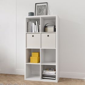 Smart Cube 8-Cube Organizer Storage with Opened Back Shelves; 2 X 4 Cube Bookcase Book Shleves for Home; Office (White)