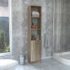 Malaga Linen Cabinet; Two Interior Shelves; Three External Shelves; Single Door -Pine