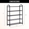 YSSOA 5-Tier Stackable Shoe Rack; 15-Pairs Sturdy Shoe Shelf Storage ; Black Shoe Tower for Bedroom; Entryway; Hallway; and Closet