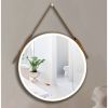 Bathroom LED Mirror 28 Inch Round Bathroom Mirror with Lights Smart 3 Lights Dimmable Illuminated Bathroom Mirror Wall Mounted Large LED Mirror Anti-F