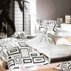 Blancho Bedding - [Black & White] 100% Cotton 7PC Bed In A Bag (Full Size)