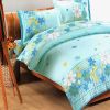 Blancho Bedding - [Turquoise Flowers] 100% Cotton 7PC Bed In A Bag (Full Size)