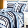 Blancho Bedding - [Blue Purple Stripes] 100% Cotton 7PC Bed In A Bag (Full Size)