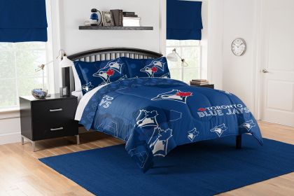 Blue Jays OFFICIAL MLB "Hexagon" Full/Queen Comforter & Shams Set; 86" x 86"