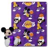 Lakers OFFICIAL NBA & Disney's Mickey Mouse Character Hugger Pillow & Silk Touch Throw Set; 40" x 50"