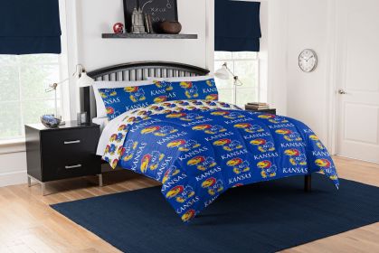 Kansas Jayhawks Rotary Queen Bed In a Bag Set