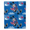 NY Rangerss OFFICIAL NHL & Disney's Mickey Mouse Character Hugger Pillow & Silk Touch Throw Set; 40" x 50"