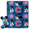 Cubs OFFICIAL MLB & Disney's Mickey Mouse Character Hugger Pillow & Silk Touch Throw Set; 40" x 50"