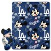 Dodgers OFFICIAL MLB & Disney's Mickey Mouse Character Hugger Pillow & Silk Touch Throw Set; 40" x 50"