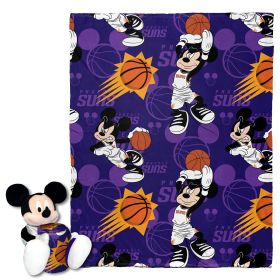 Suns OFFICIAL NBA & Disney's Mickey Mouse Character Hugger Pillow & Silk Touch Throw Set; 40" x 50"