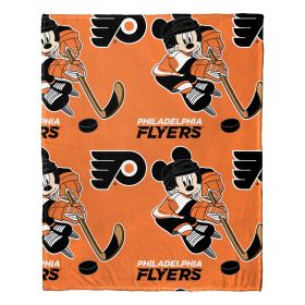 Flyerss OFFICIAL NHL & Disney's Mickey Mouse Character Hugger Pillow & Silk Touch Throw Set; 40" x 50"