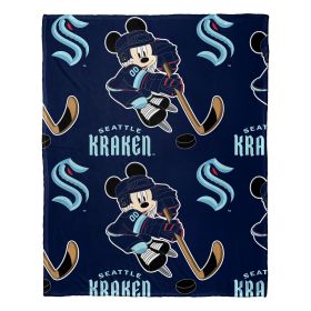 Krakens OFFICIAL NHL & Disney's Mickey Mouse Character Hugger Pillow & Silk Touch Throw Set; 40" x 50"