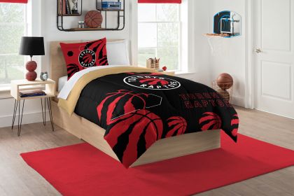 Raptors OFFICIAL NBA "Hexagon" Twin Comforter & Sham Set; 64" x 86"