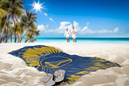 Warriors OFFICIAL NBA "Psychedelic" Beach Towel; 30" x 60"