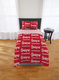 Nebraska Cornhuskers Twin Rotary Bed In a Bag Set