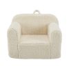 Kids Armchair Toddler Couch Baby Sofa Chair with Sherpa Fabric for Boys and Girls (Beige)