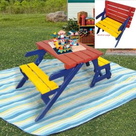 KID'S MULTI-FUNCTIONAL ARM CHAIR;  TABLE+ 2 BENCHES; All-in-one