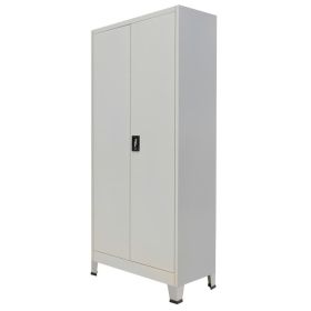 Office Cabinet with 2 Doors Steel 35.4"x15.7"x70.9" Gray