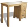 Desk with 3 Drawers Solid Oak Wood 41.7"x15.7"x29.5"