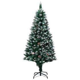 Artificial Christmas Tree with Pine Cones and White Snow 6 ft