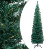 Slim Artificial Christmas Tree with Stand Green 6 ft PVC