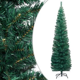 Slim Artificial Christmas Tree with Stand Green 6 ft PVC