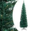 Slim Artificial Christmas Tree with Stand Green 8 ft PVC