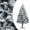 Artificial Christmas Tree with Flocked Snow Green 6 ft PVC