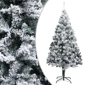 Artificial Christmas Tree with Flocked Snow Green 6 ft PVC