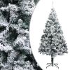 Artificial Christmas Tree with Flocked Snow Green 7 ft PVC