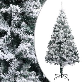 Artificial Christmas Tree with Flocked Snow Green 7 ft PVC